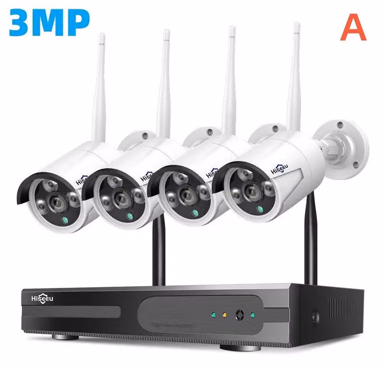 Sistema di telecamere wireless – Kit di videosorveglianza Wi-Fi con risoluzione di 3MP e HDD integrato da 3TB