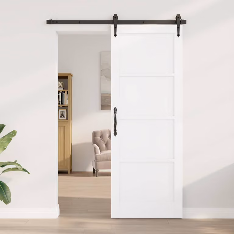 Porta interna scorrevole vidaXL in legno compensato bianco stile rustico L: 78 cm, H: 211 cm