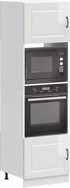 Armadi Forno 2 pz Kalmar Bianchi Lucido in Legno Multistrato 3315033