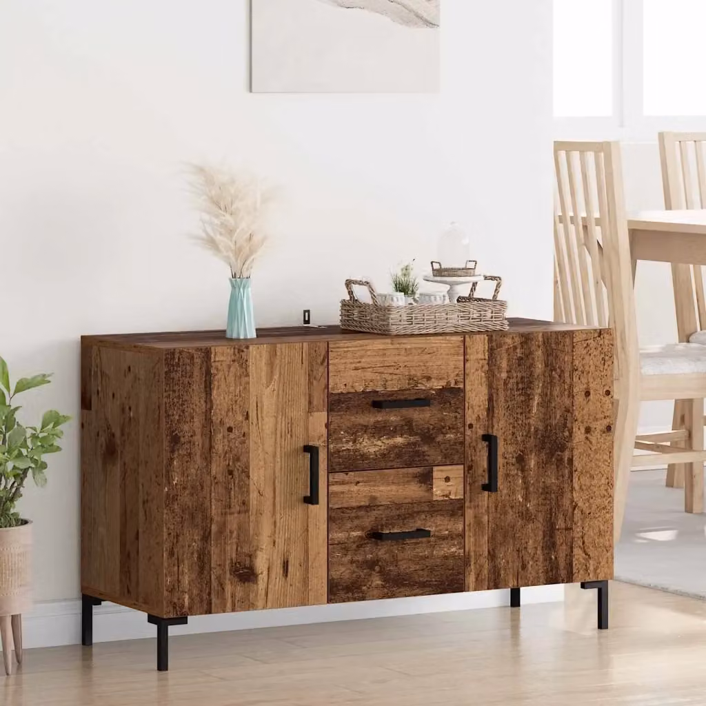 Credenza moderna in legno vecchio marrone per soggiorno e sala da pranzo L/P/H: 100 x 36 x 60 cm – 2