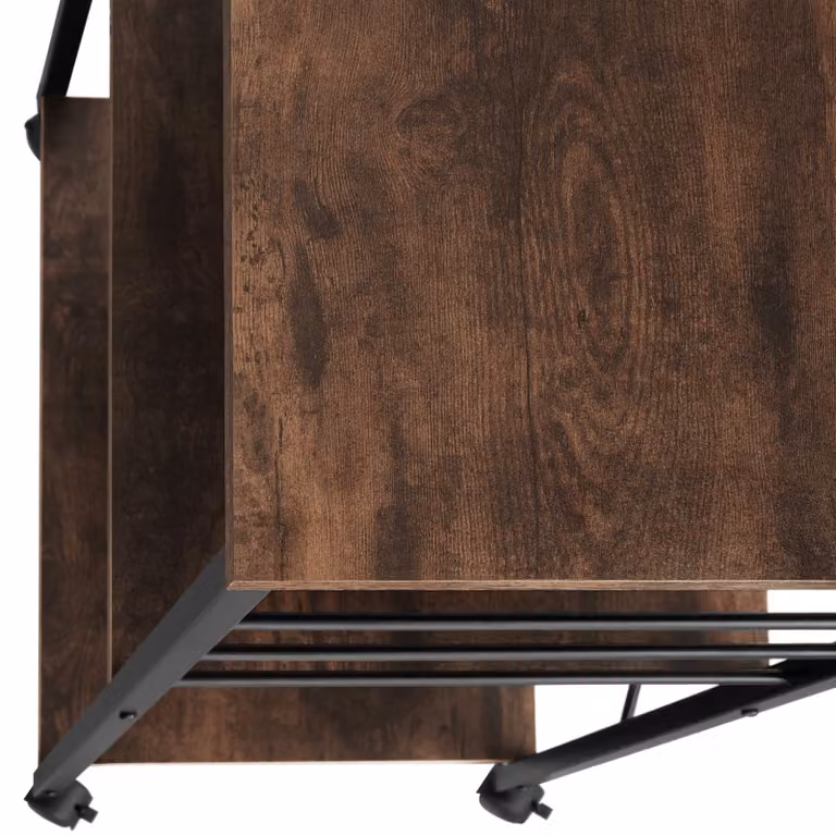 Carrello portavivande tectake in stile industriale con ruote, colore marrone, L/P/H: 65,5 x 45,5 x 88,5 cm