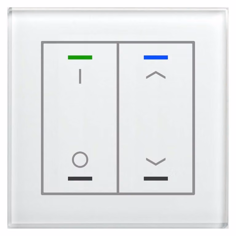 MDT technologies Vetro pulsante II Luce 2 volte RGBW, nero, Jalou, interruttore BE-GTL2TW.D1 (BE-GTL2TW.D1)
