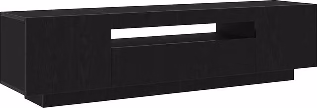 Mobile porta TV moderno HELLOSHOP26 in legno composito nero con ripiani L: 160 cm, P: 35 cm, H: 40 cm
