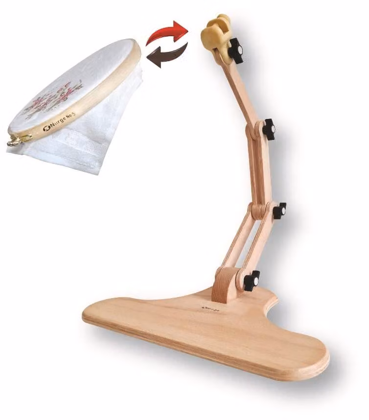 Supporto regolabile per telai da ricamo, in legno naturale, modello 190-4