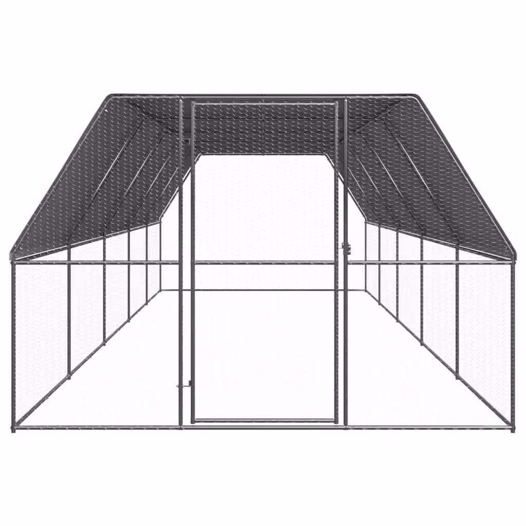 Gabbia per Polli da Esterno 3x10x2 m in Acciaio Zincato