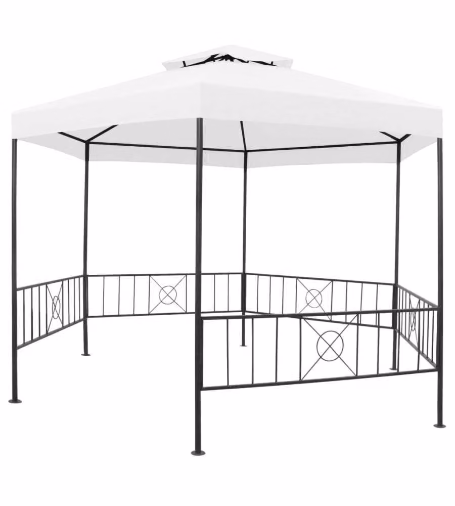 Gazebo da Giardino 323x275x265 cm Bianco 180 g/mq