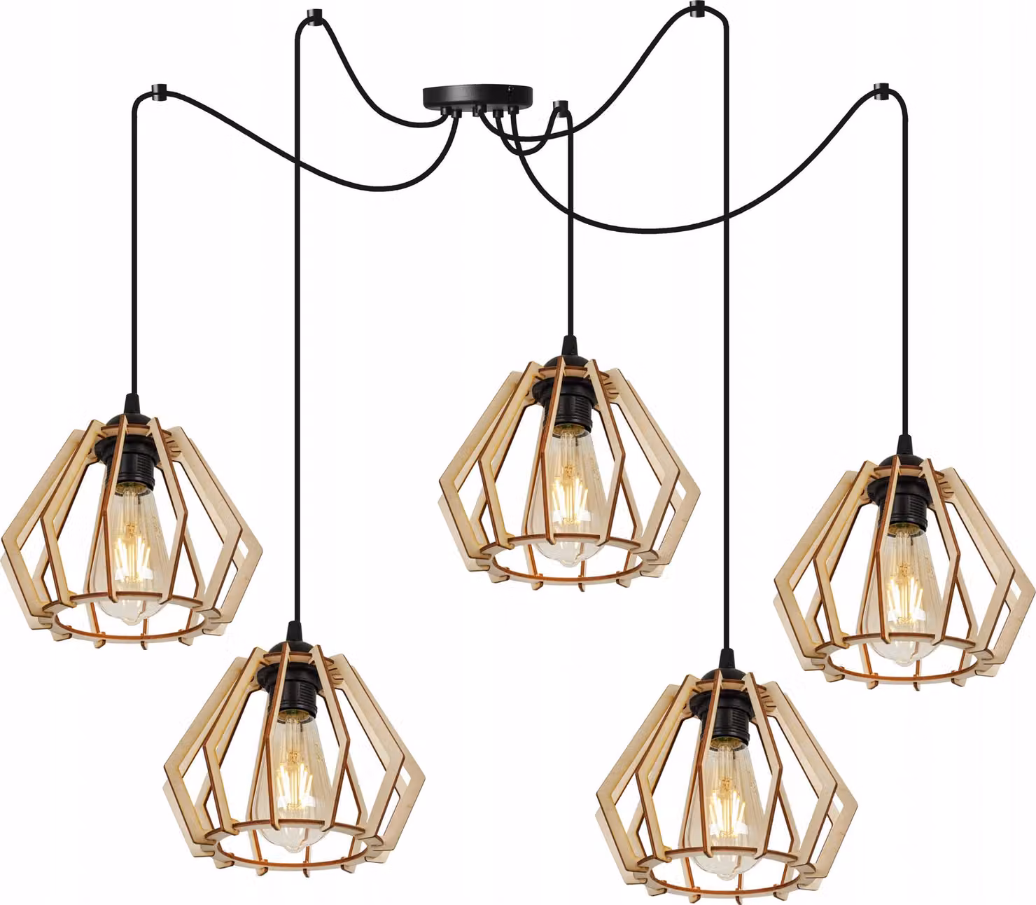 Moderna Lampada A Sospensione A Led In Legno