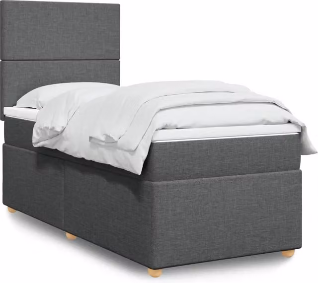 Letto Ibrido con Giroletto a Molle e Materasso vidaXL Grigio e Bianco L/P/H: 200 x 80 x 150,5 cm