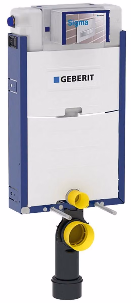 Elemento Geberit Kombifix per WC sospeso, 108 cm, con cassetta di scarico Omega da incasso da 12 cm con comando frontale