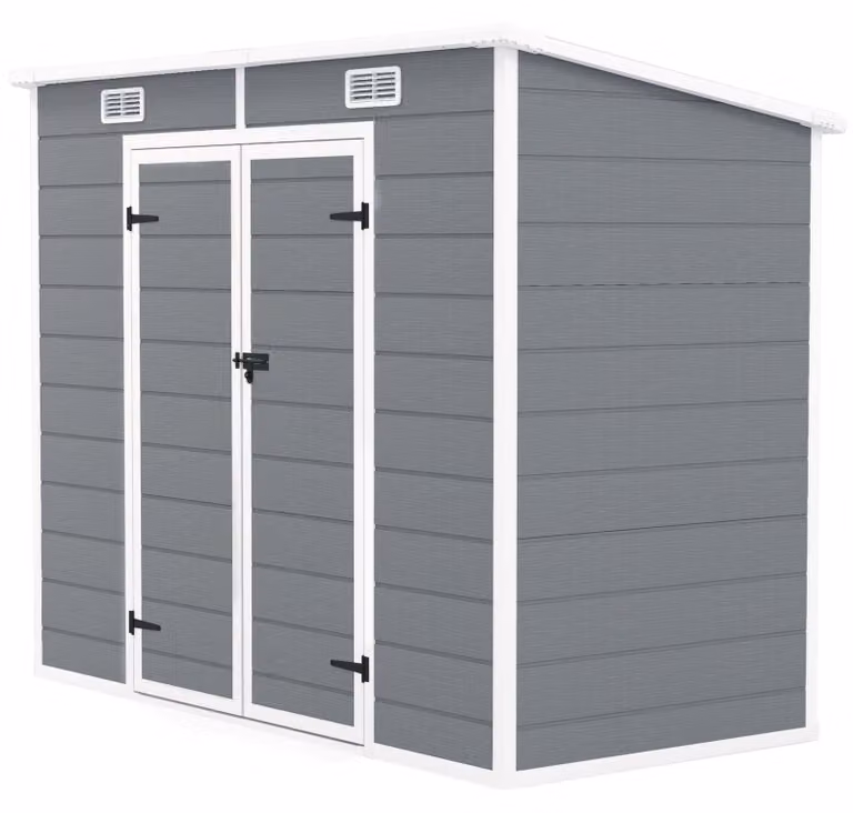 Capanno da giardino per attrezzi | Colore: Grigio | Dimensioni: 125x238x165/183 cm