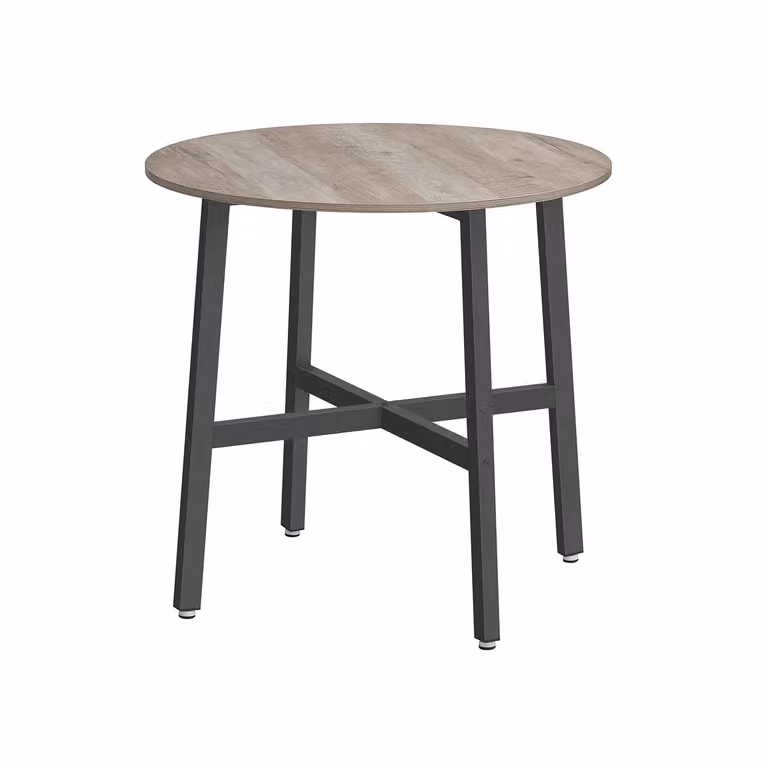 Tavolo da pranzo rotondo 80 x 75 cm (ø x H), Greige Melange + Nero Inchiostro