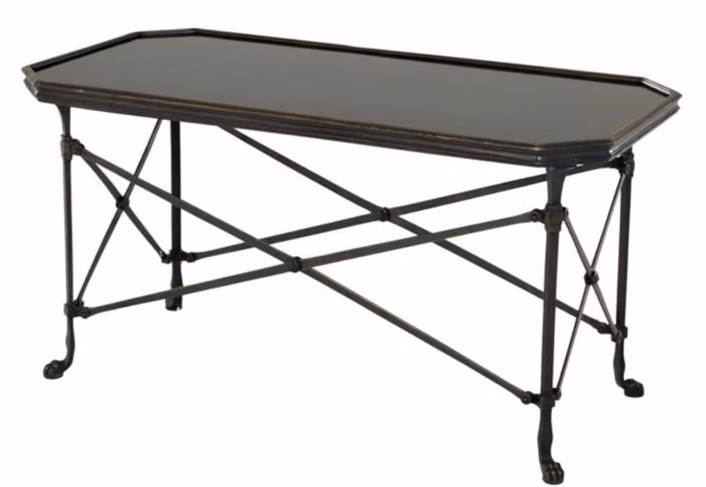 Tavolino da caffè di design Art Déco "Casa Padrino", lussuoso, in ottone verniciato di rosso - 90 x 47 x altezza 45 cm