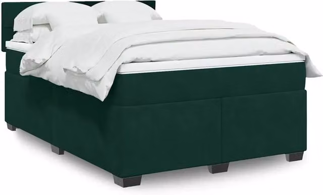 Letto Ibrido con Materasso e Struttura in Velluto Verde Scuro vidaXL L/P: 160 x 200 cm