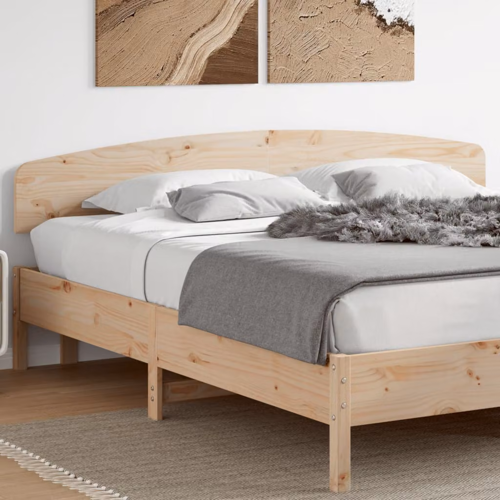 Testiera per letto vidaXL in legno massello di pino marrone, L: 185,5 cm, H: 81 cm, P: 3,5 cm