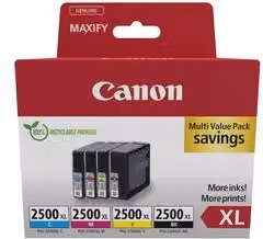 Multipack di cartucce per stampante Canon Linea PGI-2500 XL Colore Nero Ciano Magenta Giallo 9254B010