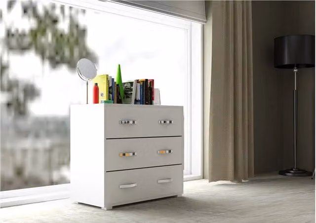 Cassettiera 3C Bian Fras 81 x 91 x 45 Linea Modern