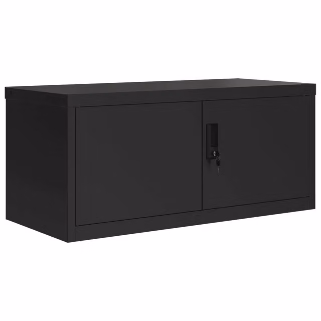 Armadio Classificatore in Acciaio Nero con Ante a Battente e Serratura DESIGN IN L: 90 cm, P: 40 cm, H: 40 cm