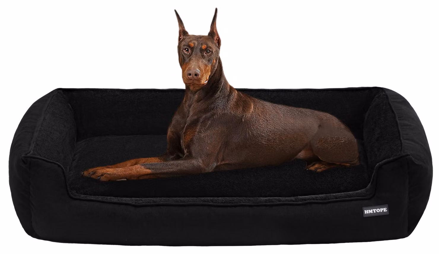 Cuccia per cani, taglia media - 120x90 cm, colore nero - Materiale: polipropilene. Imbottitura: fibra sintetica. Rivestimento: effetto lino. Adatta per uso interno