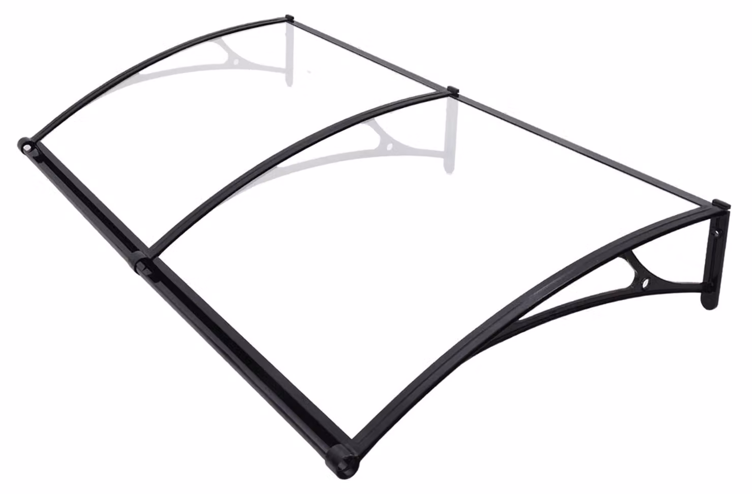 Copertura per porta, dimensioni 100x200 cm, struttura in alluminio, materiale in policarbonato, trasparente