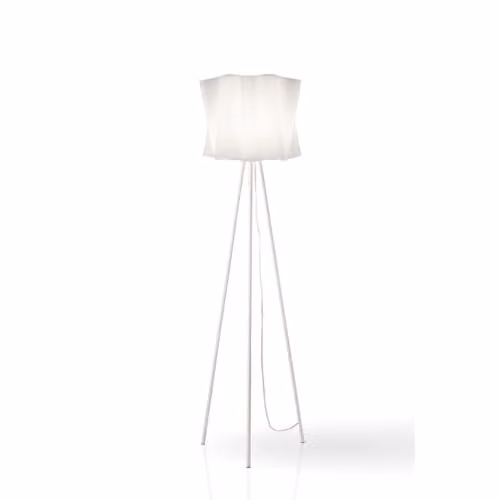 Linea Zero Lampada Da Terra Treppiede 1 Luce Folio In Polilux Bianco Made In Italy