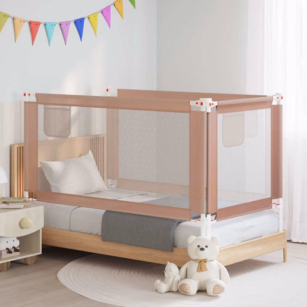 Sponda Letto di Sicurezza per Bambini vidaXL Talpa in Tessuto Beige L: 160 cm, H: 25 cm