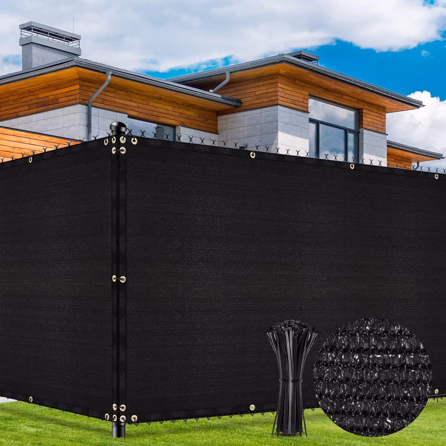 Elzusha - Schermo per la privacy da giardino, dimensioni 1,5m x 10m, con protezione UV