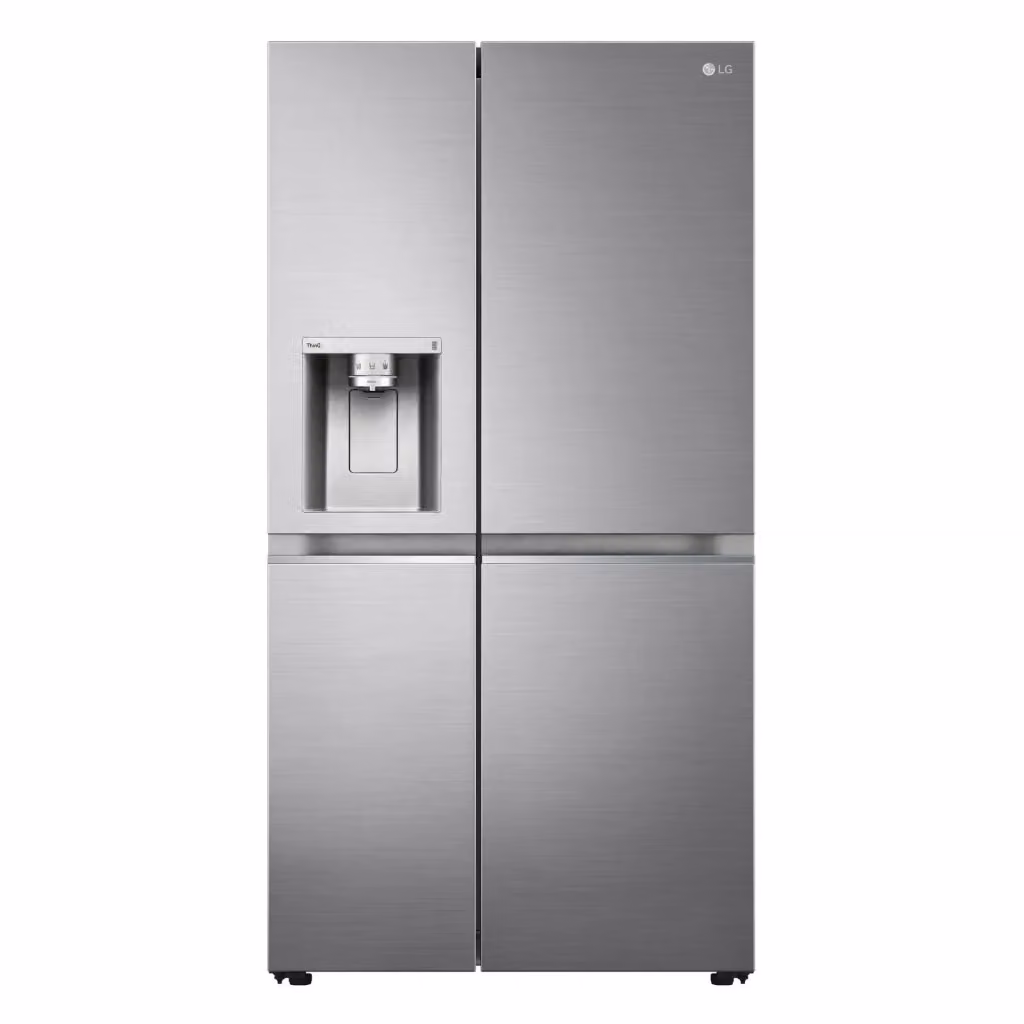 Frigorifero Side by Side LG GSLV90PZAD Inox con Dispenser UVnano, Capacità 635 L, Classe Energetica D, Tecnologia Total No Frost e Wi-Fi, H 179 cm x L 91,3 cm x P 73,5 cm – 2