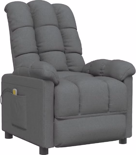 Poltrona Massaggiante | Sedia Relax Grigio Scuro in Tessuto