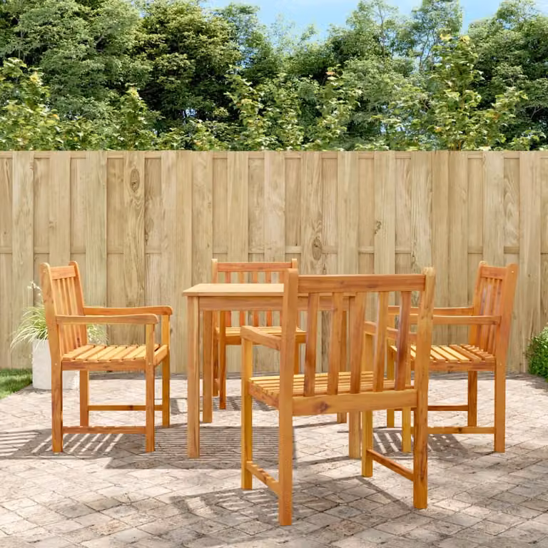 vidaXL Set da Pranzo per Giardino 5 pz in Legno di Acacia Marrone
