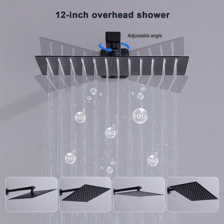 Set doccia nascosto | Miscelatore e soffione da incasso per vasca e doccia | Design elegante