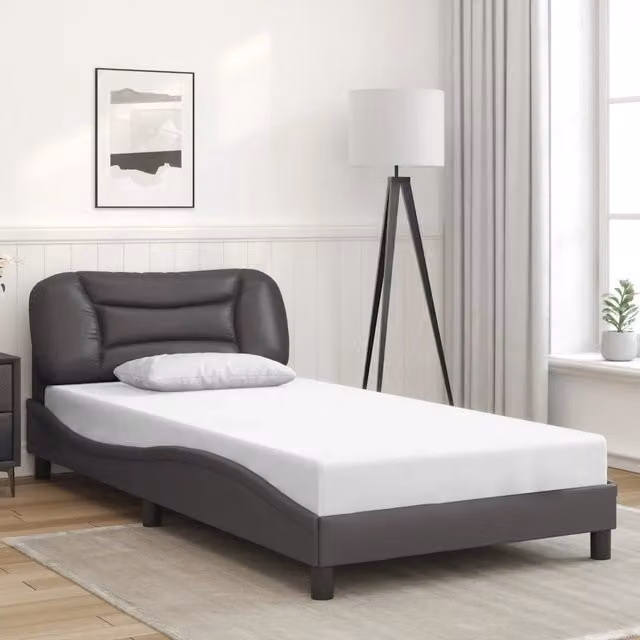 Giroletto senza Materasso-Struttura Letto Hvar Crema 100x200 cm in Similpelle