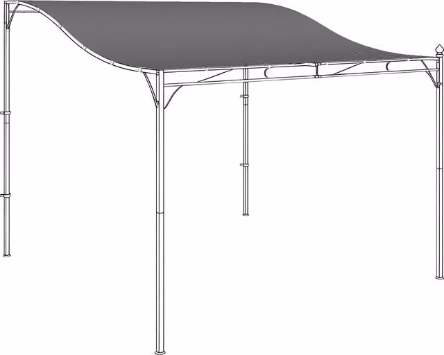 Telo di ricambio Outsunny per pergola e gazebo, copertura parasole per terrazza, L: 298 cm, P: 293 cm, colore grigio scuro