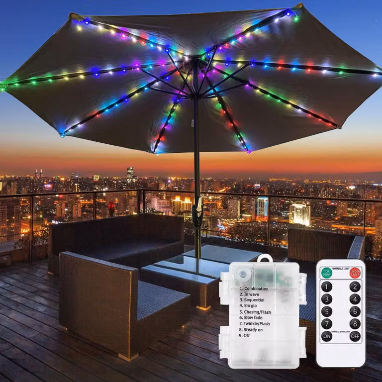 Catena luminosa a LED con schermo, 104 LED, 8 modalità, telecomando, grado di protezione IP65