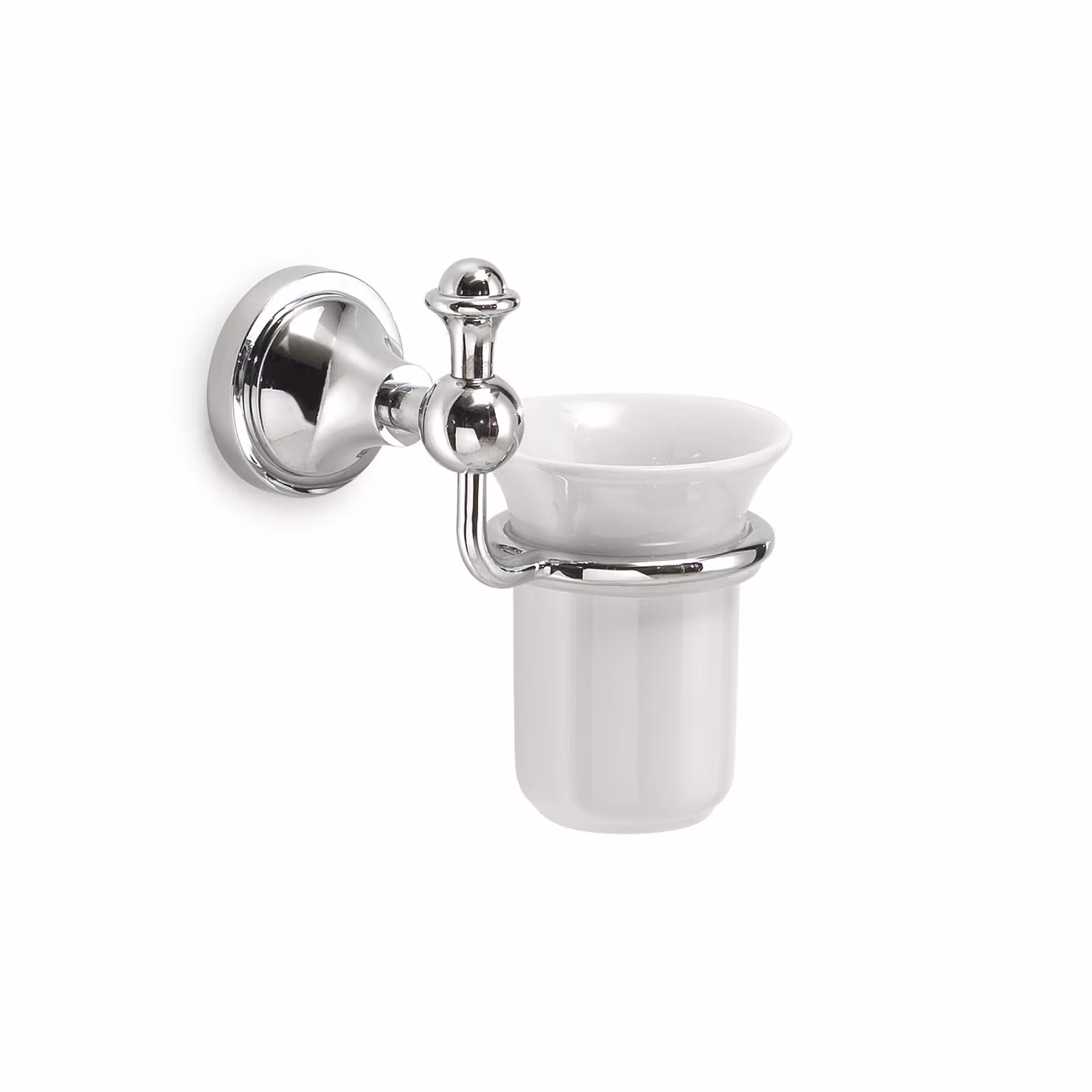 Portaspazzolini da muro in acciaio inox e Cromall NV10 Gedy serie NEVIS Cromato
