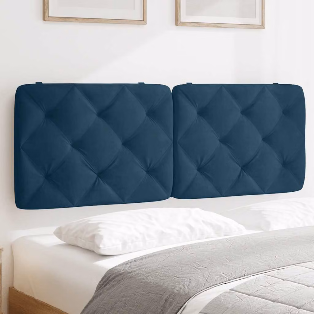 Cuscino Testiera vidaXL in Velluto Blu, Larghezza: 140 cm