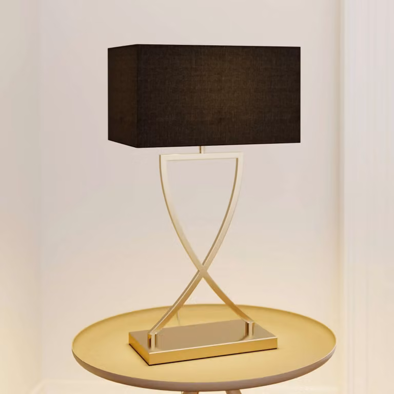 Lampada da tavolo Evaine Lucande, Nero, Soggiorno / Sala da pranzo, Metallo, Moderno, Lampada da tavolo
