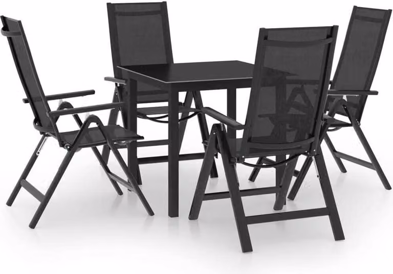 The Living Store Set da pranzo da giardino 5 pezzi alluminio antracite