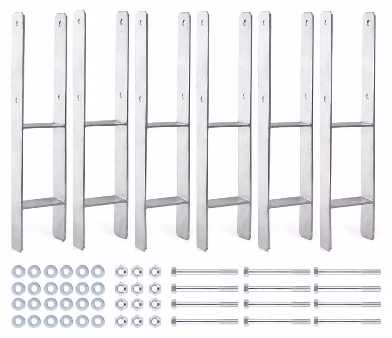 Solidchoice - Supporti per pali XPOtool, zincati a caldo, 91 x 600 mm - Set di 6 pezzi