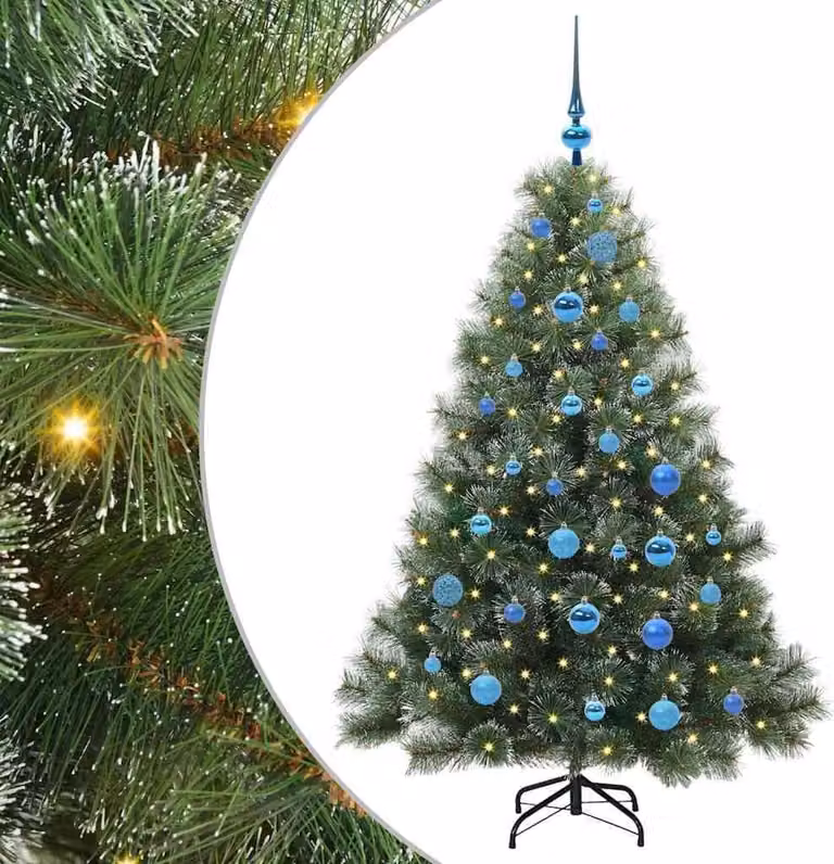 Albero di Natale artificiale con 150 LED Verde 150 cm PE e PVC
