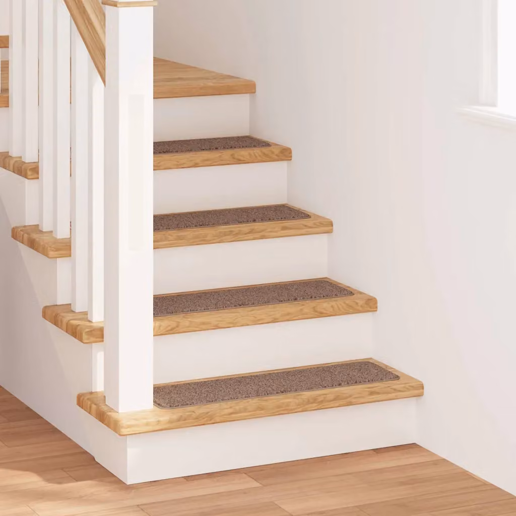 Set di 15 tappetini antiscivolo per scale vidaXL, colore marrone, in polipropilene, L 75 cm x P 20 cm