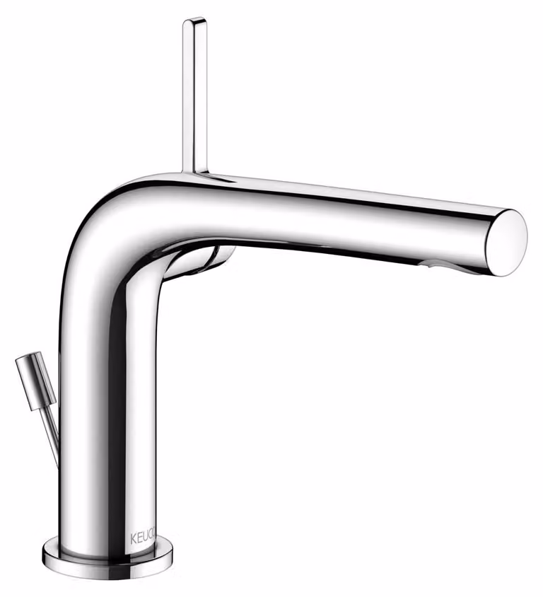KEUCO EDITION 400 Mitigeur monocommandé pour lavabo 120, avec garniture d'écoulement, saillie 153mm, 51504010002, 51504010002