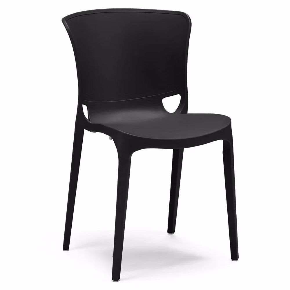 Set di 2 sedie impilabili JUMBO Redokasa in polipropilene, design moderno resistente ai raggi UV, colore Nero Grafite opaco – 2