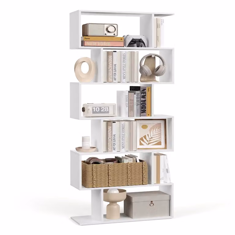 Scaffale con Ripiani Aperti in Legno, Bianco