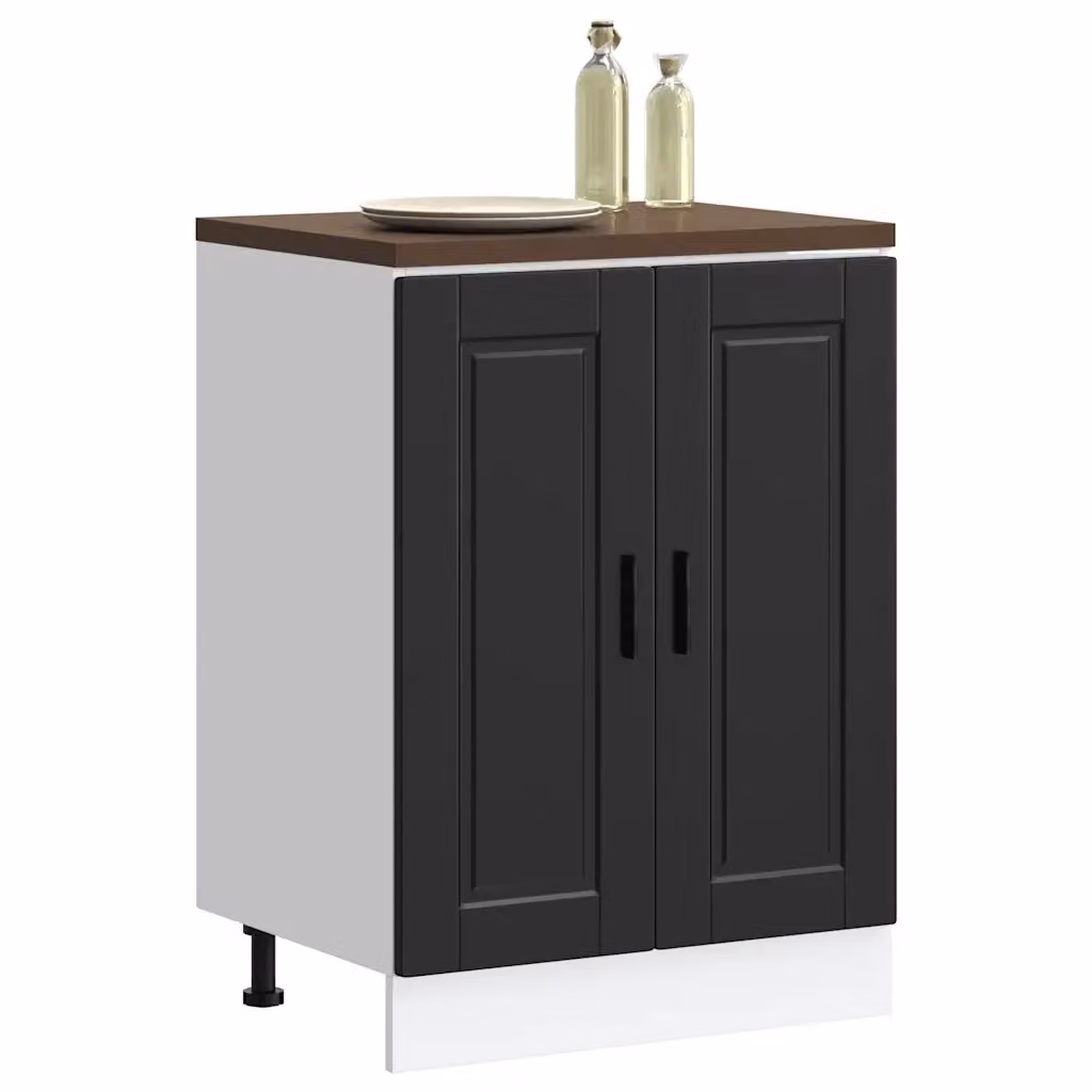 Base da cucina moderna Design In in legno e MDF nero opaco L/P/H: 60 x 46 x 81,5 cm – 2