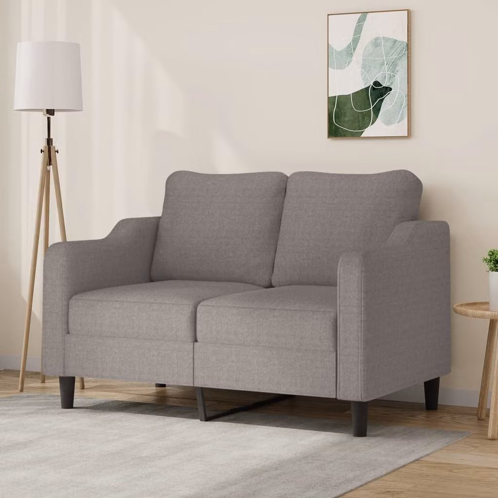 vidaXL Divano a 2 Posti Moderno in Tessuto Beige o Grigio con Struttura in Metallo L: 158 cm, P: 80 cm, H: 77 cm