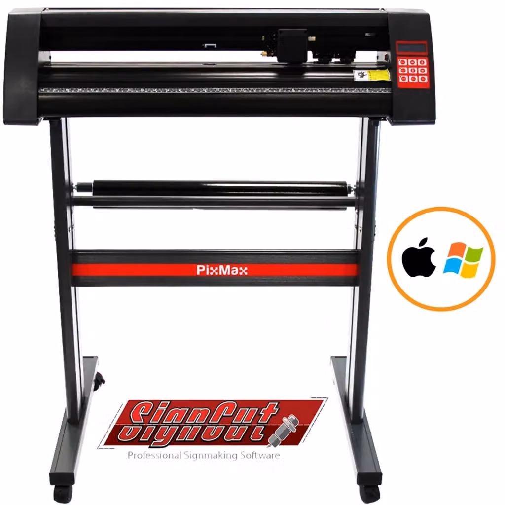 Plotter da taglio per vinile PixMax 28 pollici nero con occhio ottico e struttura in alluminio – 2