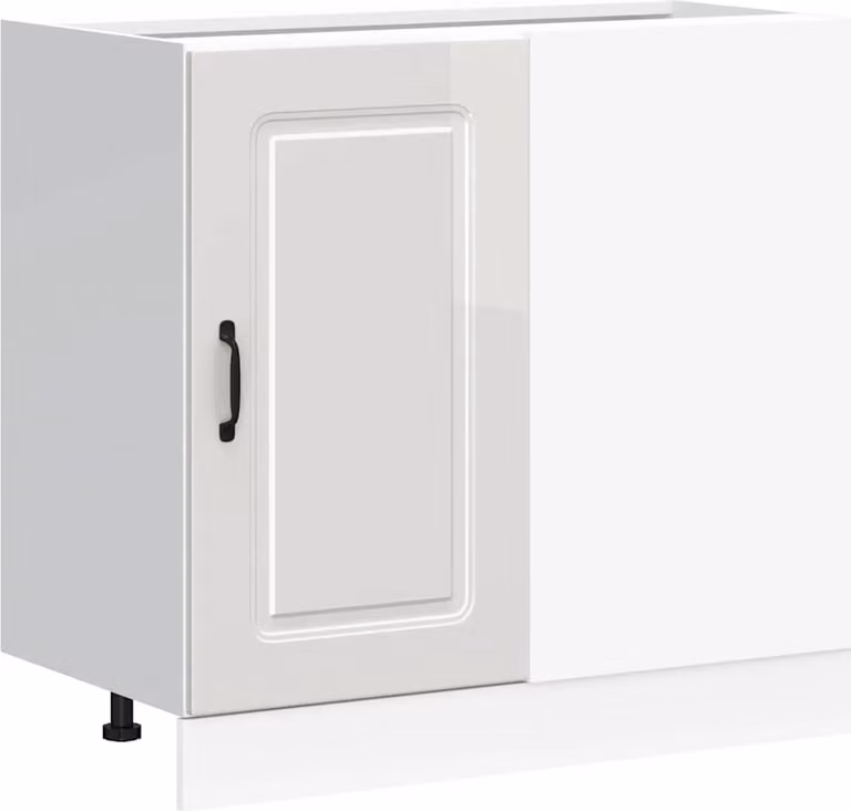 Mobiletto da cucina "Kalmar" Bianco lucido in legno ingegnerizzato