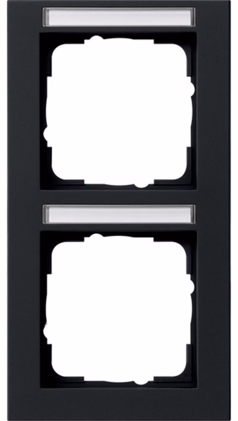 Cornice di copertura Gira a 2 moduli, nera 110209
