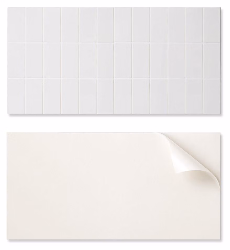 Pannello in vinile autoadesivo con stampa, ideale per bagni, dimensioni 120 x 60 cm, motivo a mosaico rettangolare semplice