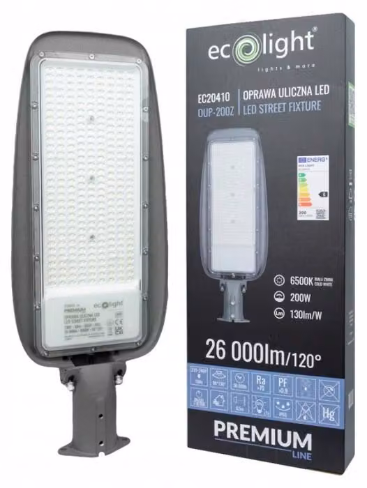 Lampada stradale 200W 6500K 130lm/W IP65 Ecolight EC20410